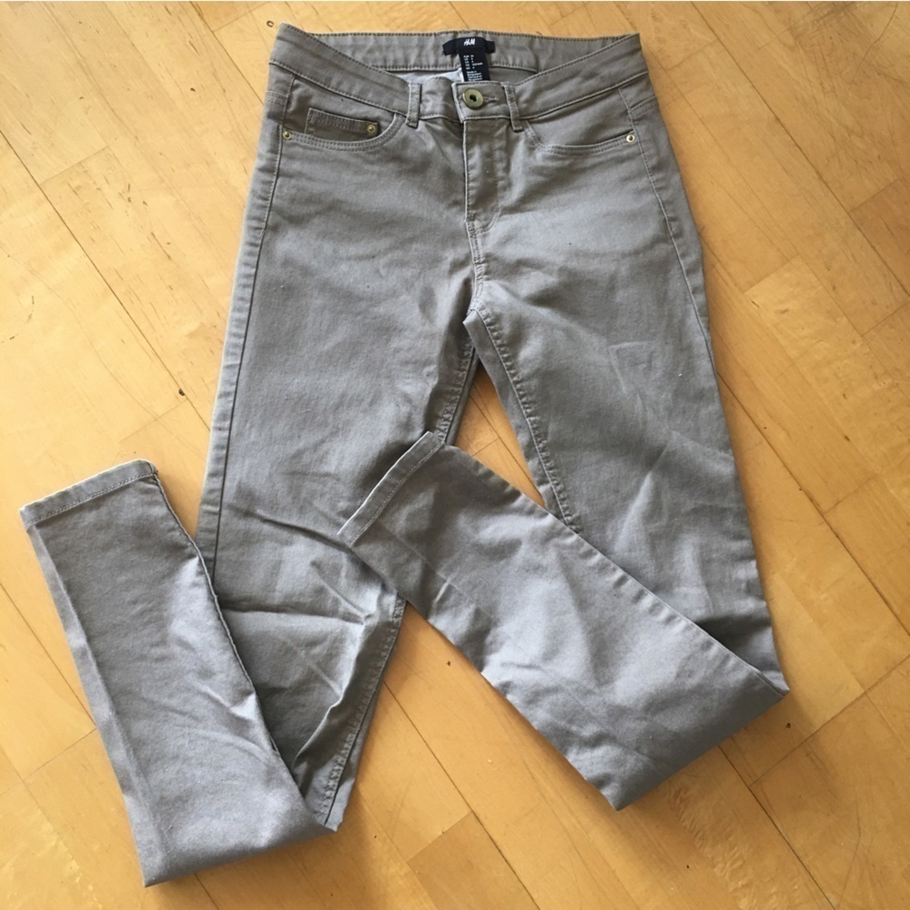 H&M Skinny Pant in Khaki Tan, Stretch, Size 4